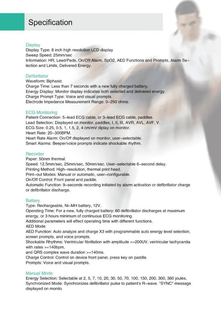 Desfibrilador Bifásico Manual DM-7000