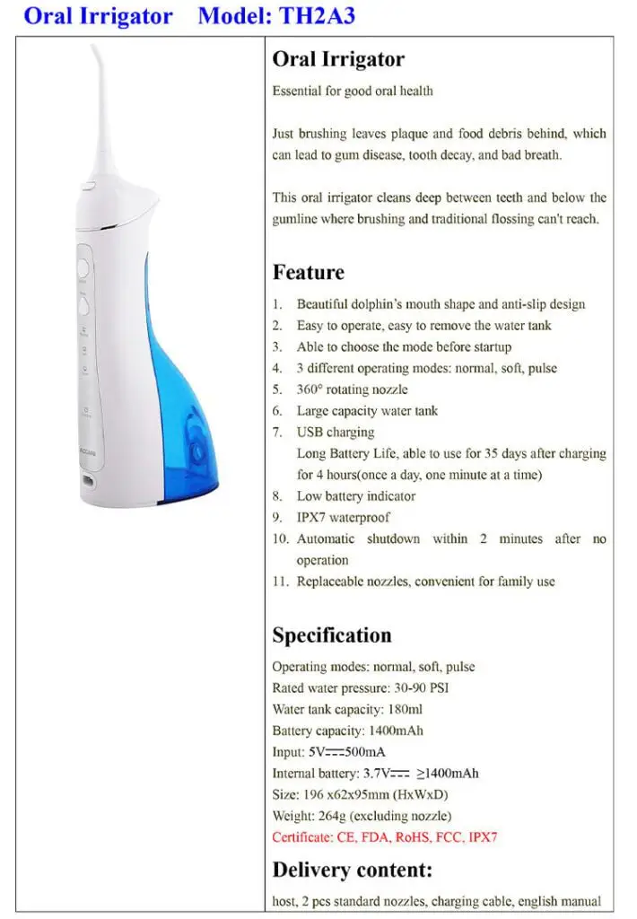 Irrigador oral, salud bucal esencial.